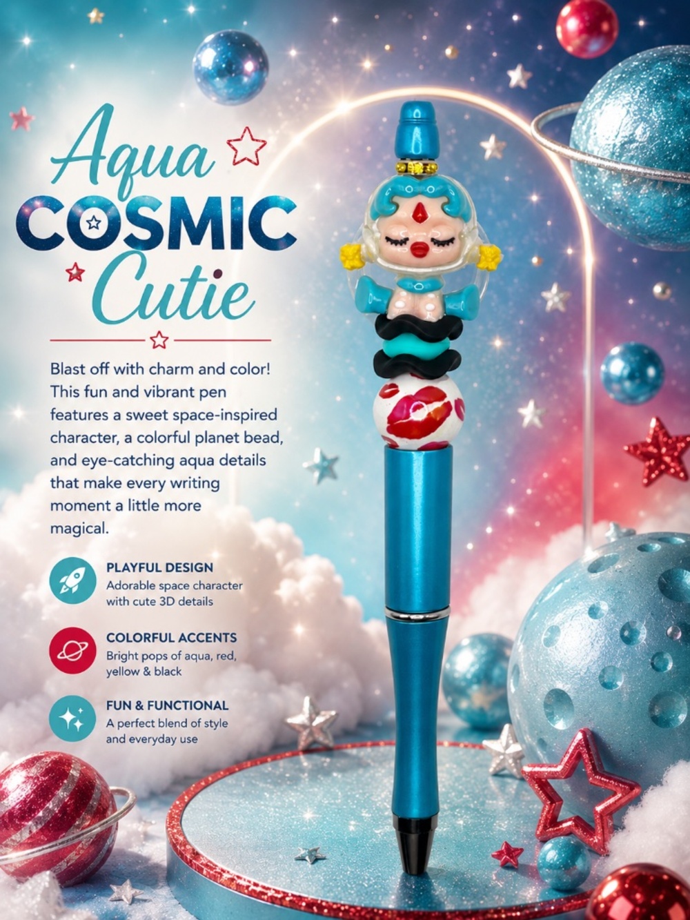 Aqua Cosmic Cutie Pen